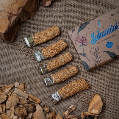 Smudge Mini Palo Santo - 5 pezzi - Sagrada Madre - confezione ambientata