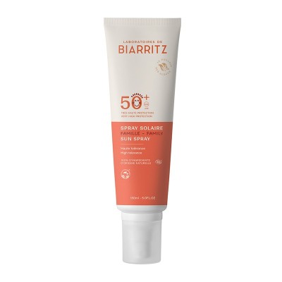 Spray solare SPF50+ bio formato famiglia Laboratoires de Biarritz | Volo di Fiori EcoBio Distribuzione