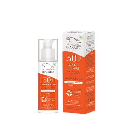 Crema Solare Viso SPF30 Bio Laboratoires de Biarritz | Volo di Fiori EcoBio Distribuzione