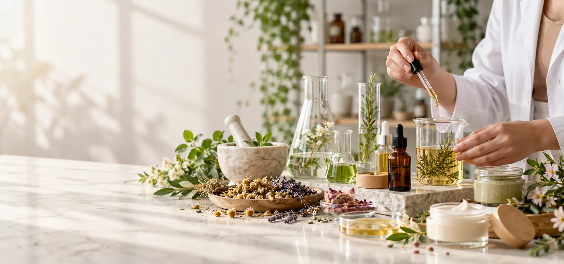 Laboratorio botanico per la formulazione di cosmetici naturali e biologici