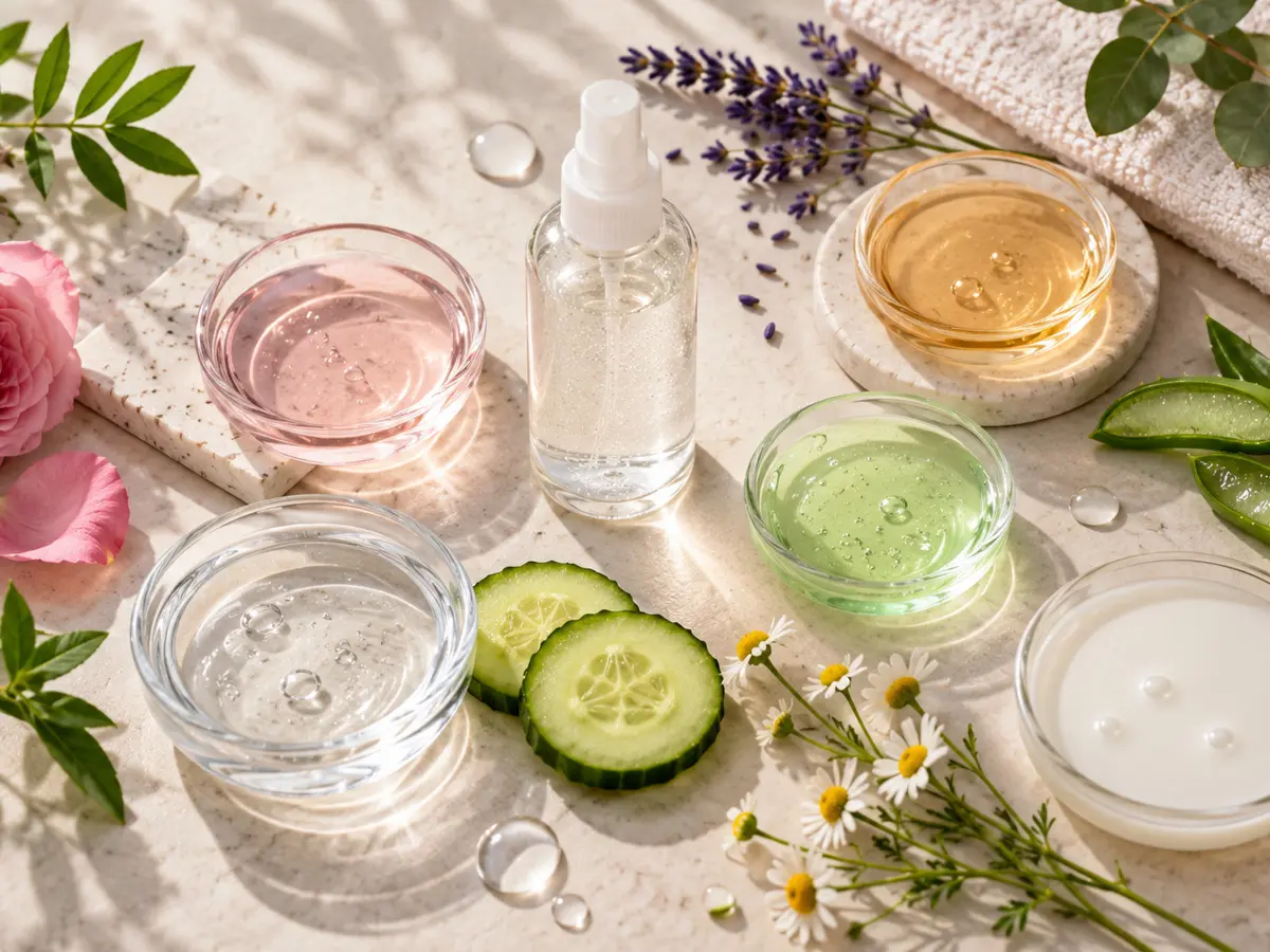 Ingredienti e texture utilizzati nella formulazione dei tonici viso
