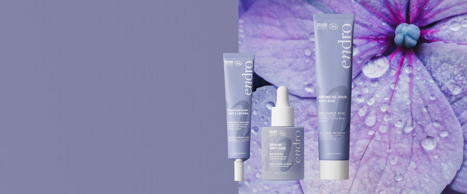 Routine anti-age rimpolpante Endro Cosmétiques